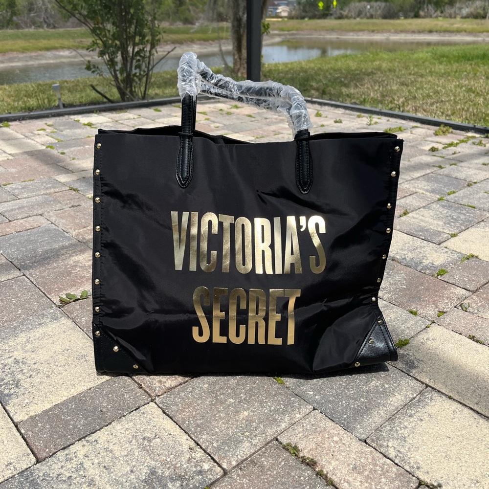 Victoria’s Secret Black and Gold Tote Bag NWT